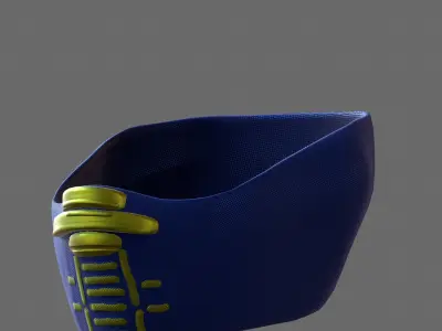 Gas mask helmet 3d model scifi Low-poly  Low-poly 3D model