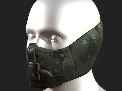Gas mask respirator scifi futuristic 3d  Low-poly 3D model