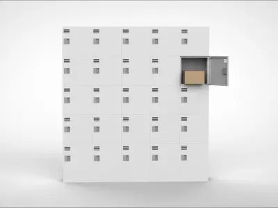 locker with lock 3D model