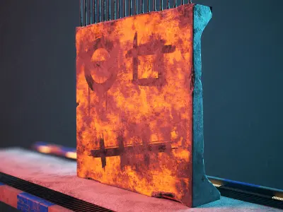 Bridge Concrete Barrier Low-poly 3D model