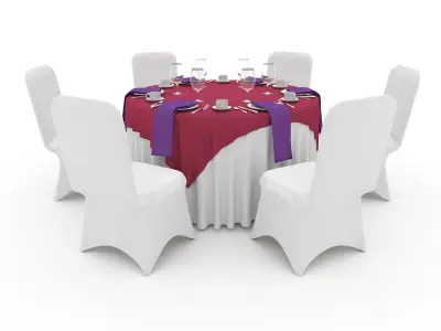 Collection Banquet Table and Chair 09 3D Model Pack