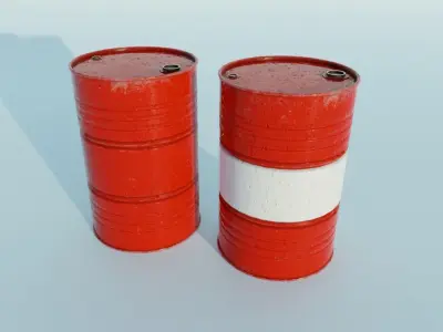 Barrel PBR Game-ready oil barrels Low-poly 3D model