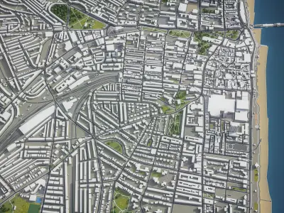 Brighton - 3D City Model Low-poly 3D model