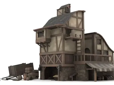 House of Merchants Low-poly 3D model