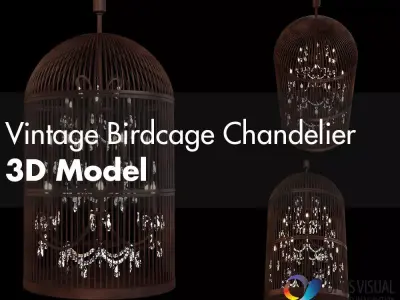Vintage Birdcage Chandelier 3D model