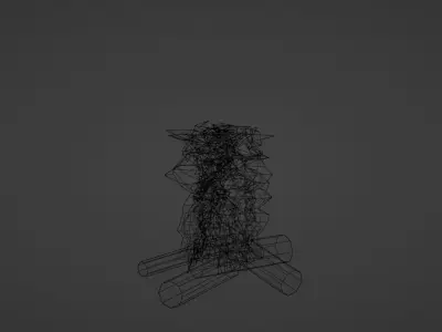 Low poly fire Model Low-poly 3D model