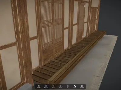 Korean Traditional House Thatched House 02 Low-poly 3D model