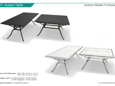 Outdoor Metallic Furniture Accessories Collection 3D model