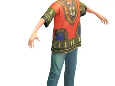 Cartoon Low Poly Style Avatar 021 3D Model Low-poly 3D model