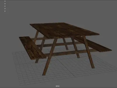 Old Outdoor Table  Free low-poly 3D model