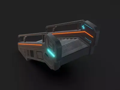 SciFi Stairs Low-poly 3D model order