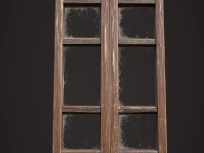  old window Low-poly 3D model