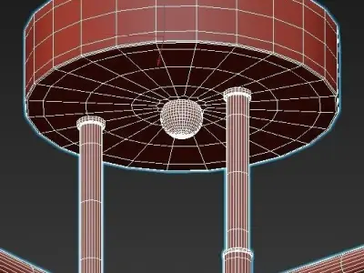 escada-1124-4p three light ceiling fixture - gold 3D model