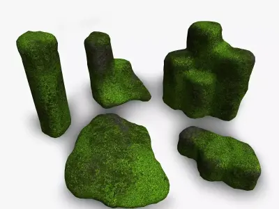 Rock Set 01 - Moss 2 Low-poly 3D model