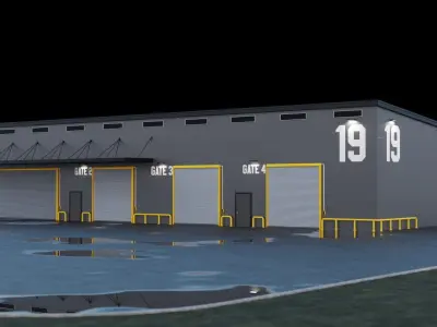 Warehouse Storage Building Exterior 3D model