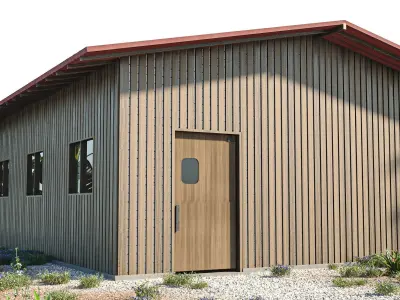 Army Barracks Low-poly 3D model