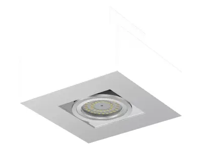 Rectangular Halogen Light 3D Model 3D model