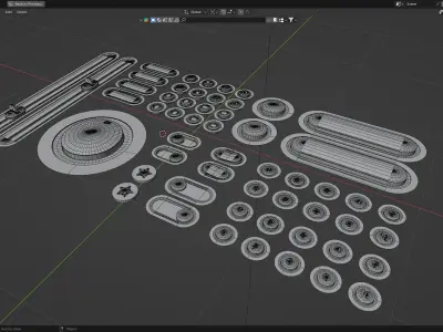UI buttons pack 3D model