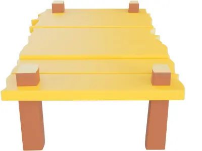 Cartoon Bridge Low-poly 3D model