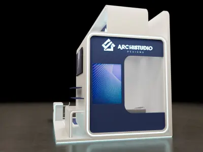 Booth Exhibition Stand Stall 8x4m Height 500 cm  3D model 3D model