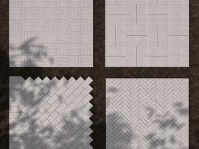 Paving stones 9 types 3D model