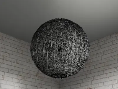 Pendant Ceiling Rattan Lampshade 3D model