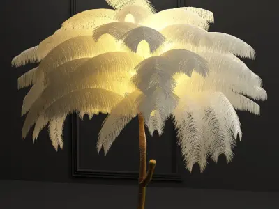 Feather floor lamp 3D model