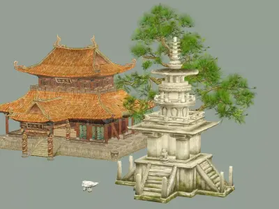 Japan Asian Medieval Hut D House 3D Model Low-poly 3D model