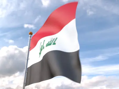 Flag Iraq animated loop 3D model