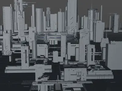 Cyberpunk city cool futuristic 3D model 3D model