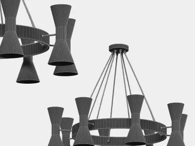 light-18 chandelier in gold 3D model