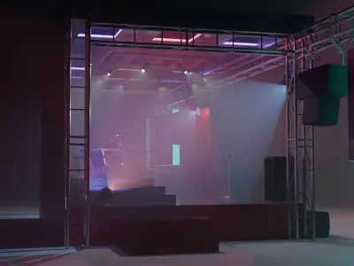 Band stage Free low-poly 3D model