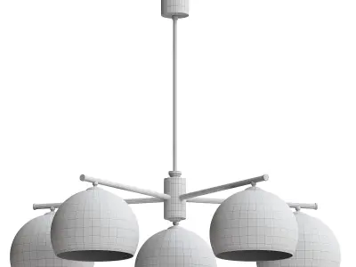  Mina hanging light  five-bulb  brass 3D model