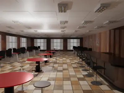 Tavern Interior Low-poly 3D model