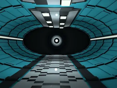 Sci fi corridor  3D model 12