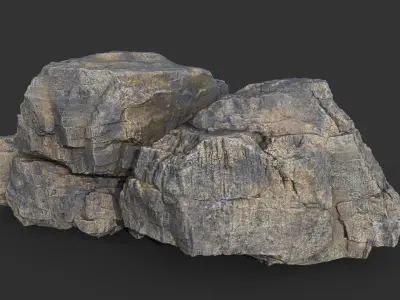 Realistic Granite Rock 01-250609 Low-poly 3D model