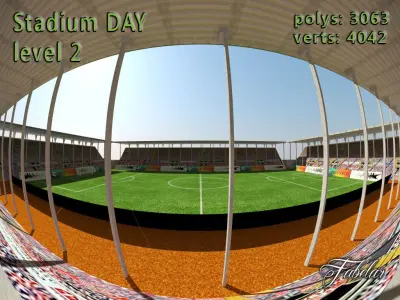Stadium Level 2 Day Low-poly 3D model