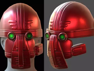 Gas mask helmet 3d model scifi Low-poly  Low-poly 3D model 371