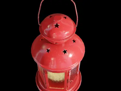 Vintage Candle Lamp Pbr Low-poly 3D model