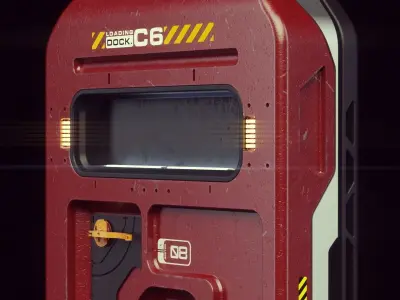 Scifi Spacestation Door 3D Model 3D model