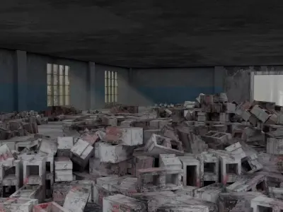 Abandoned Rubble Building - Environment 004 Low-poly 3D model