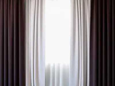 Curtains 31 Curtains with Tulle 3D model