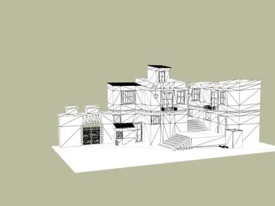 exterior building Low-poly 3D model purchase