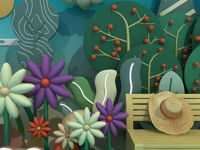 Cartoon Art Exhibition Window display 3D model