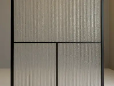 Glass partition door 64 Low-poly 3D model