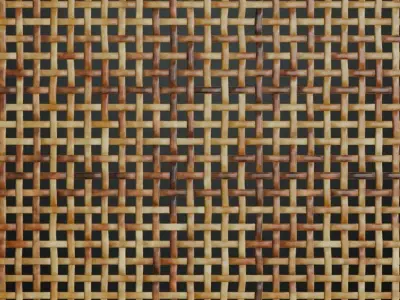 Variegated Two-Tone Rattan Weave PBR Texture