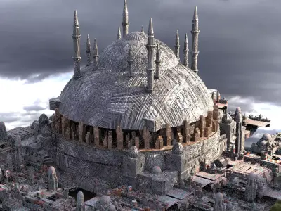 Archon Temple dome City Kit bash 3D model