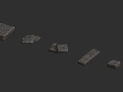 Stone Platforms Low-poly 3D model
