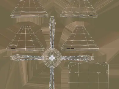 Stone Garden Lamp Balinese Outdoor Lighting 3D model