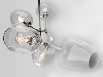 Branching bubble 5 lamps 3D model